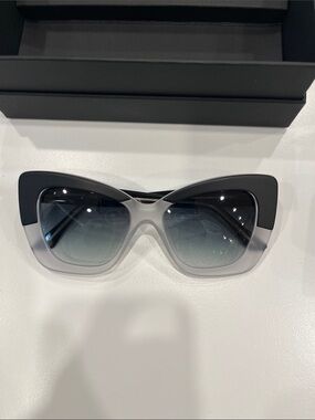 Cutter and Gross Women’s Black and Gray Ombre Cat-Eye Sunglasses